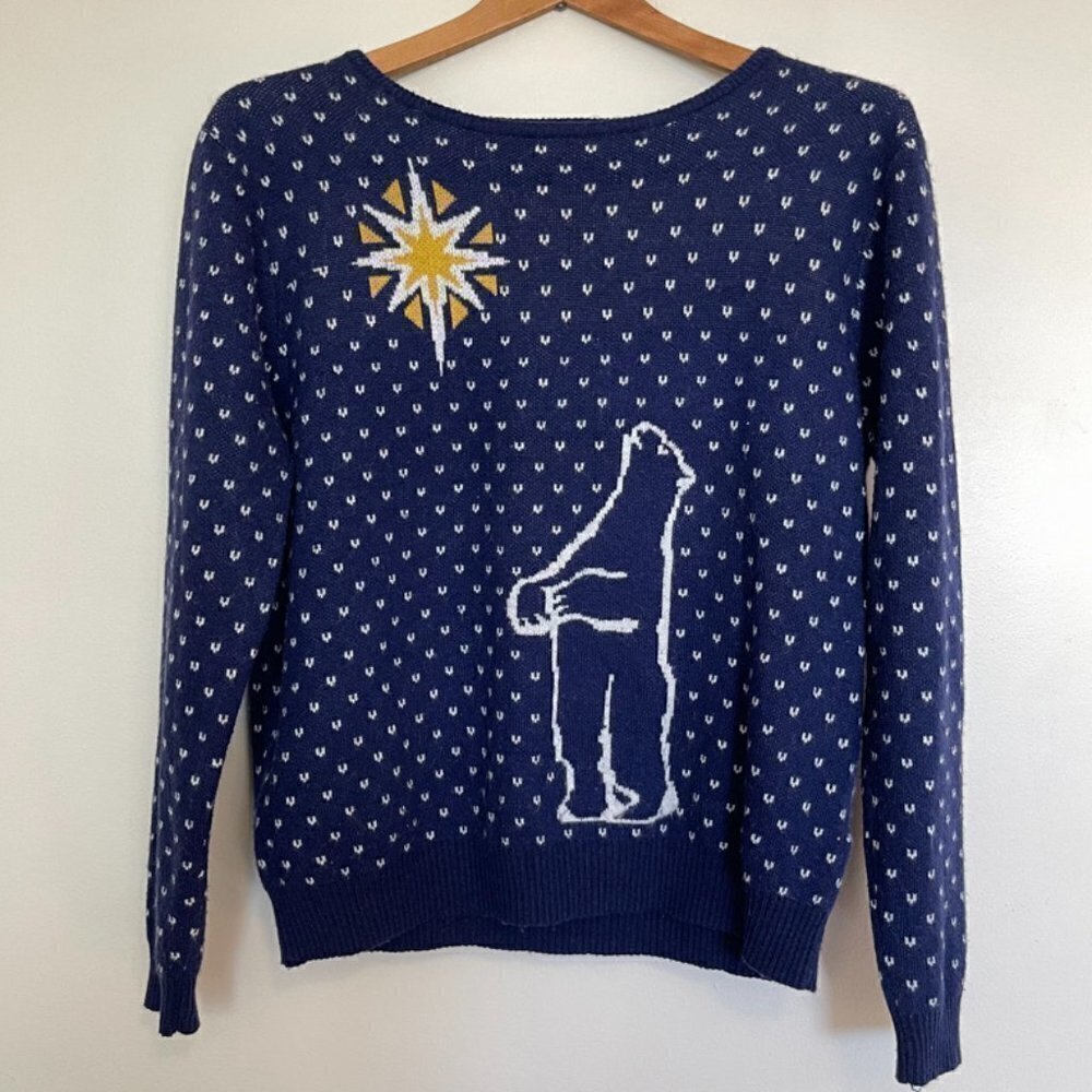 𝅺louche Knit Bear Star Sweater Small